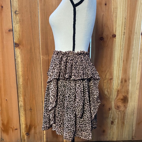 Topshop idol leopard print ruffle mini skirt - Picture 5 of 7